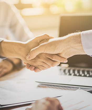 close up of handshake