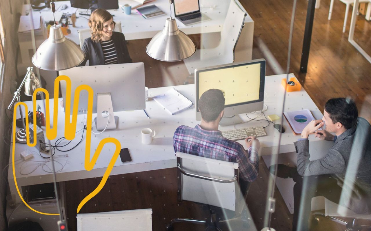 üstten ofis görünümü